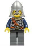 LEGO cas348 Fantasy Era - Crown Knight Scale Mail with Chest Strap, Helmet with Neck Protector, White Moustache and Beard