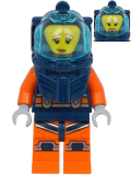 LEGO cty1178 Deep Sea Diver - Female, Dark Blue Helmet, Pensive Smile / Scared