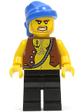 LEGO pi128 Pirate Vest and Anchor Tattoo, Black Legs, Blue Bandana