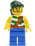 LEGO pi132 Pirate Green / White Stripes, Blue Legs, Dark Green Bandana