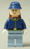 LEGO tlr019 Cavalry Soldier - Backpack, Black Eyebrows, Crooked Smile